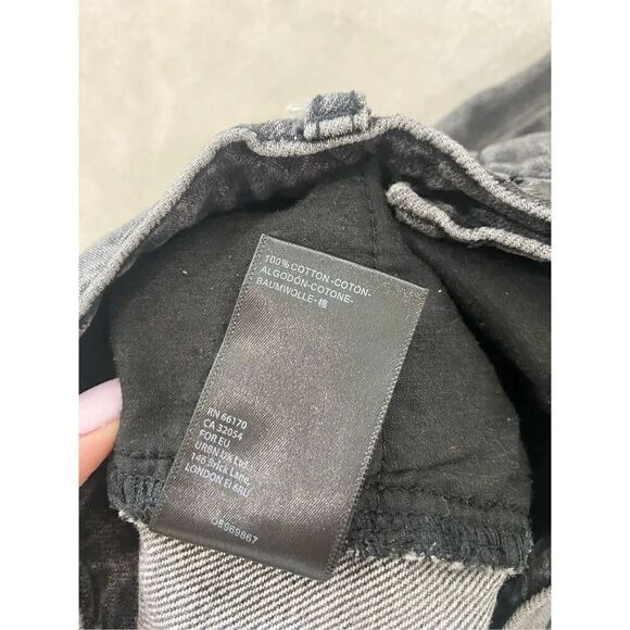 BDG Urban Outfitters High Waisted Slim Straight Jean Distressed in Washed Black. - Picture 13 of 13